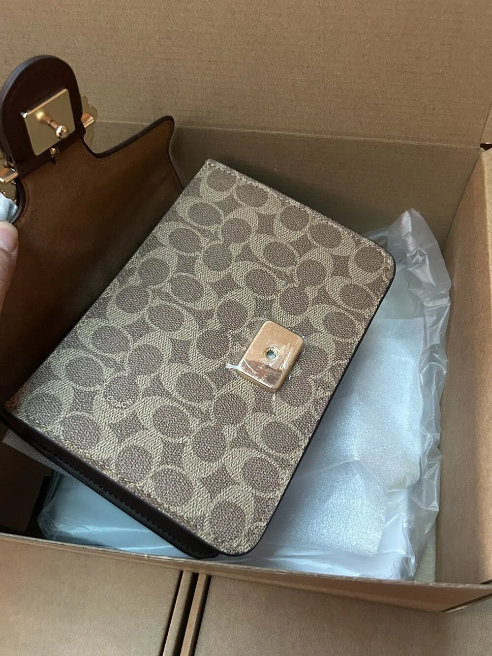 Coach crystal clasp square box bag
